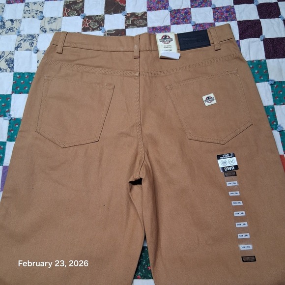 NWT Field & Forest Brown Duck Canvas Pants Size 34x34 Stain Resistant Straight - Picture 6 of 14